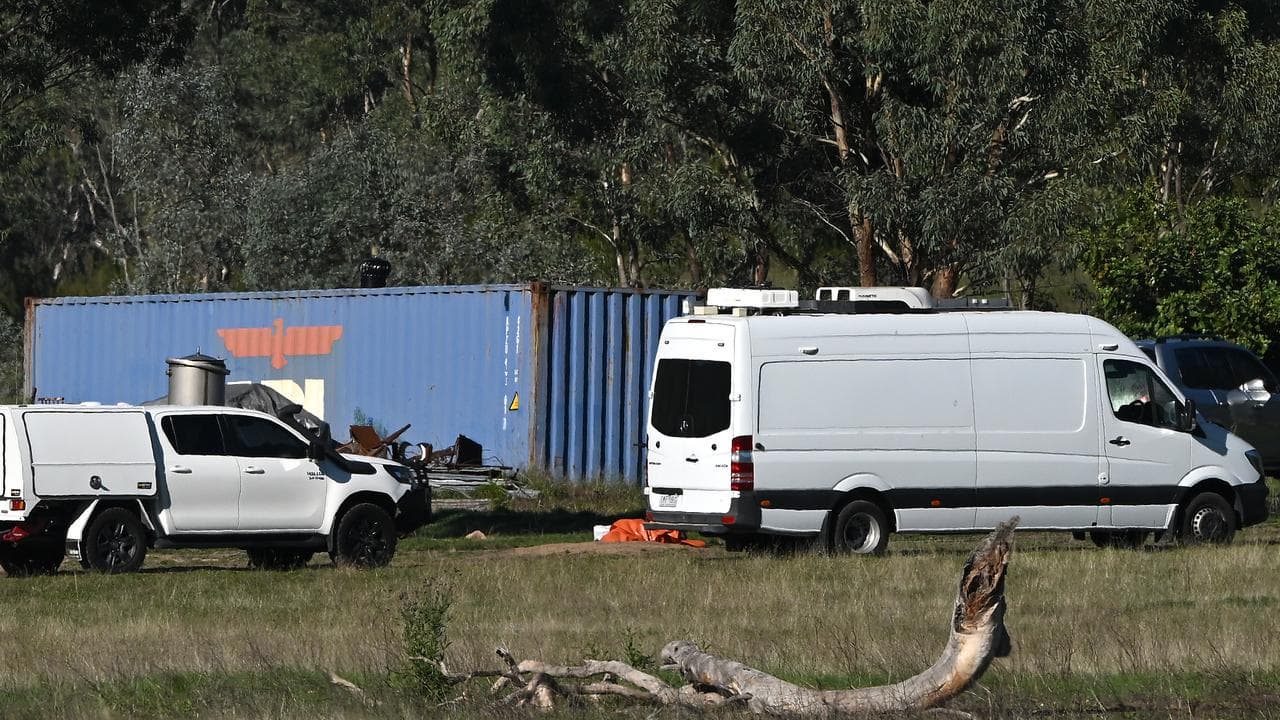 Police at the scene where fugitive Dezi Freeman was shot dead