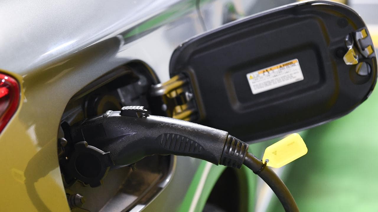 An electric vehicle being charged (file image)