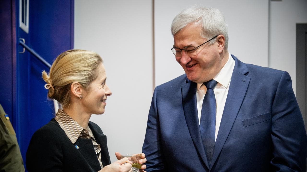 Kaja Kallas and Andrii Sybiha in Kyiv, Ukraine