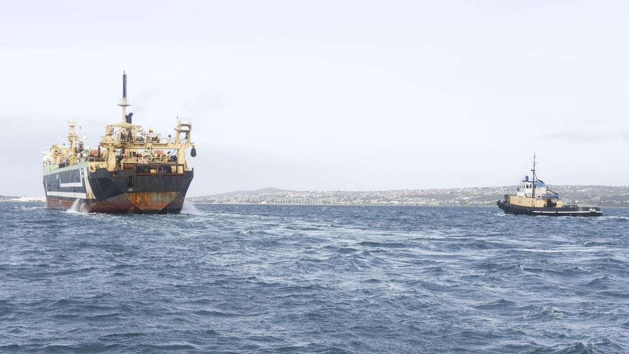 A Dutch-owned super trawler as it arrives at Port Lincoln (file)
