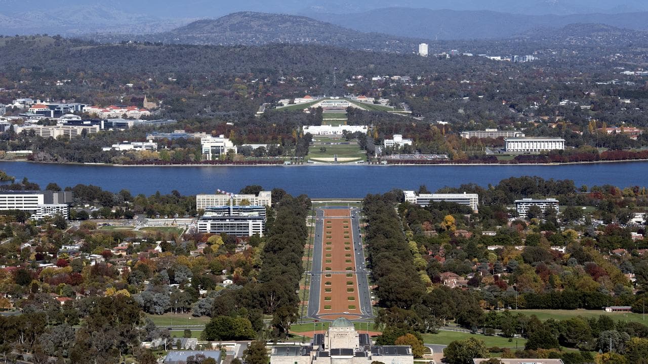 The parliamentary zone seen from Mount Ainslie (file image)