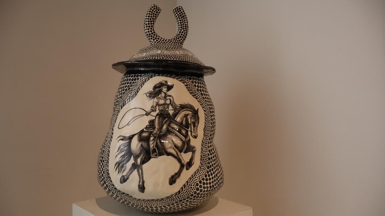 A ceramic artwork by Hobart ceramicist Rosanagh May