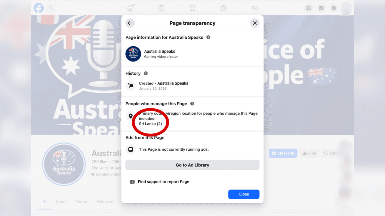 A screenshot of a Facebook page.
