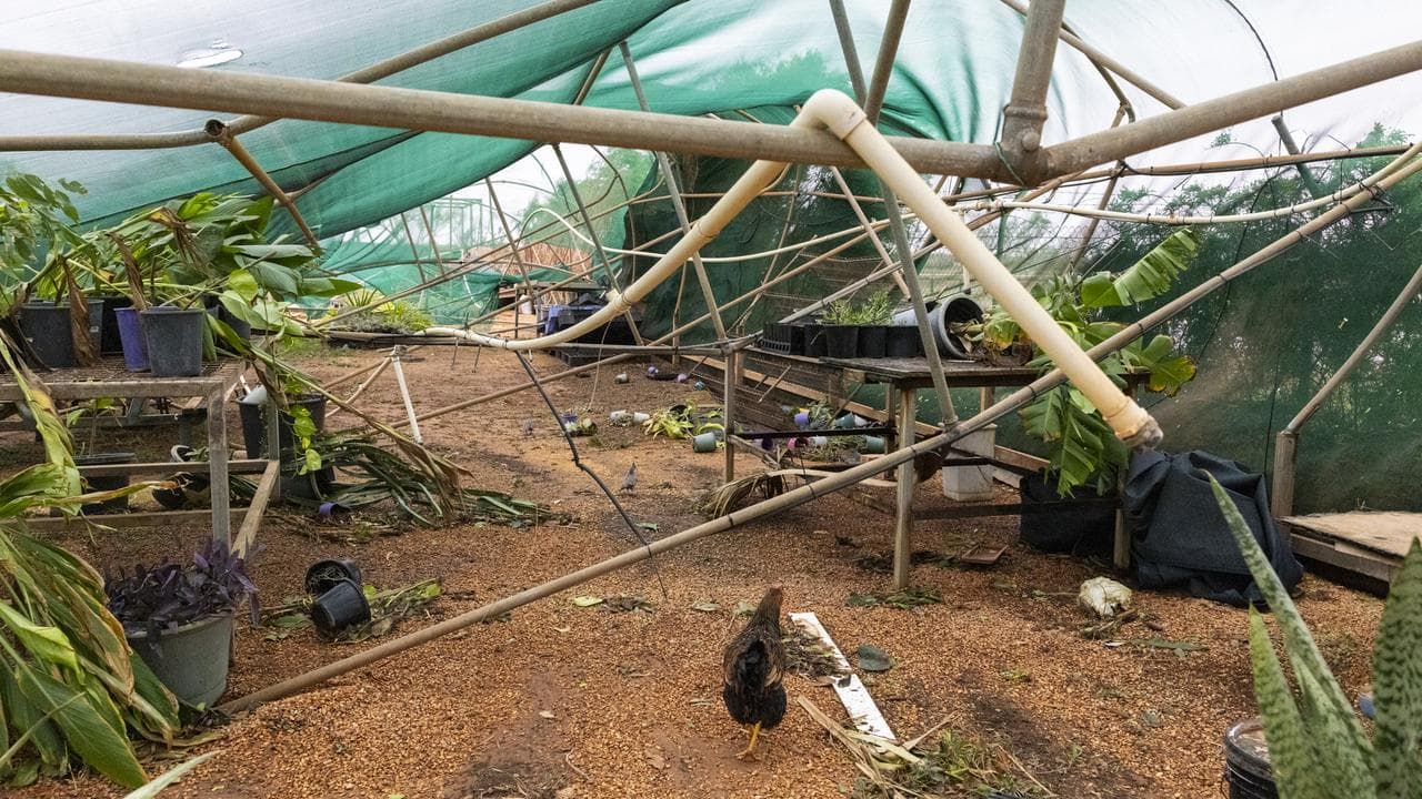 Storm damage is seen in Exmouth,