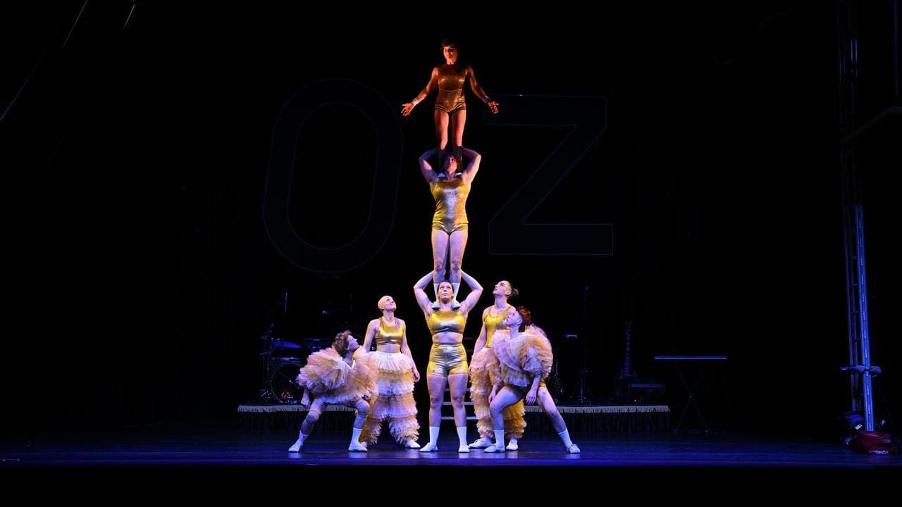 Performers pose for a photo during a preview of Circus Oz