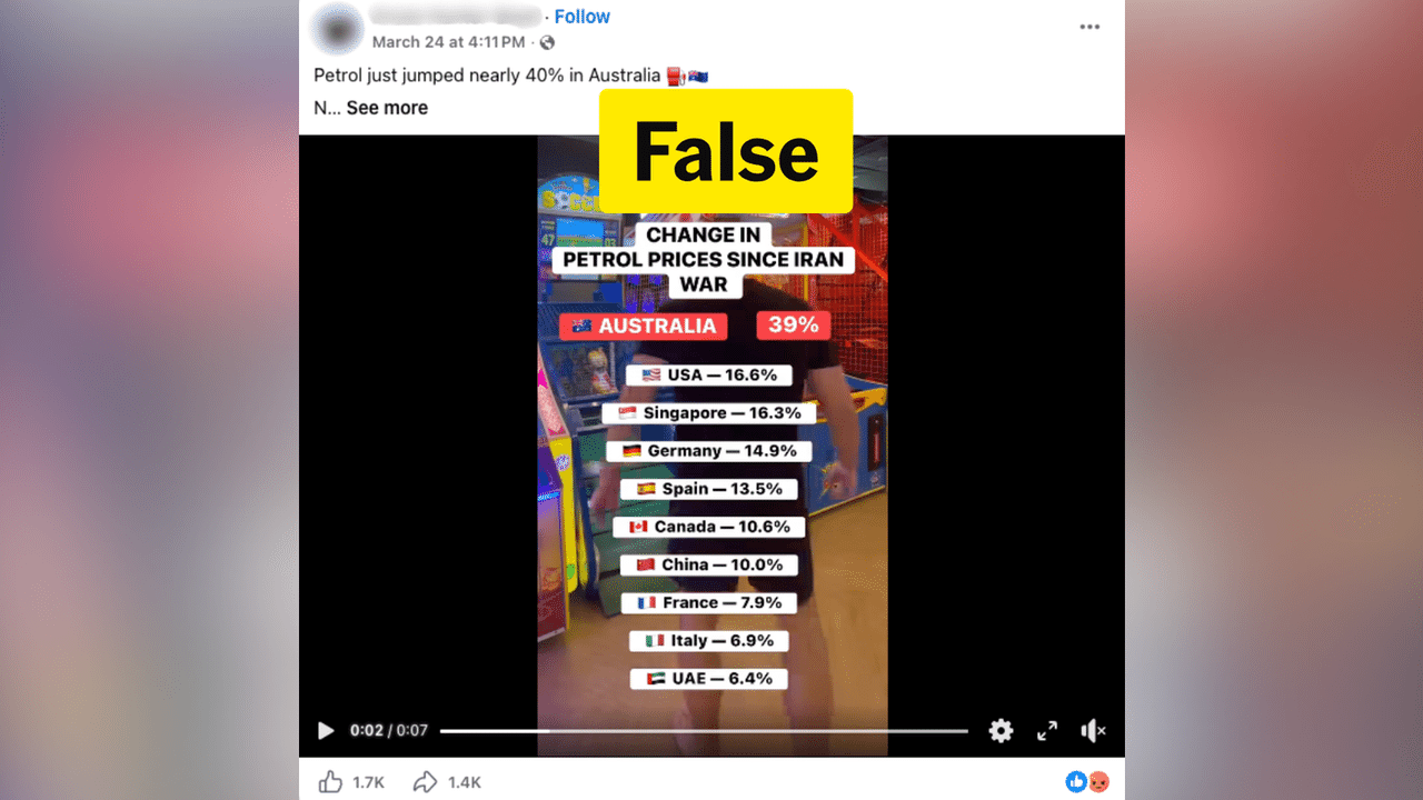 A screenshot of a Facebook post.