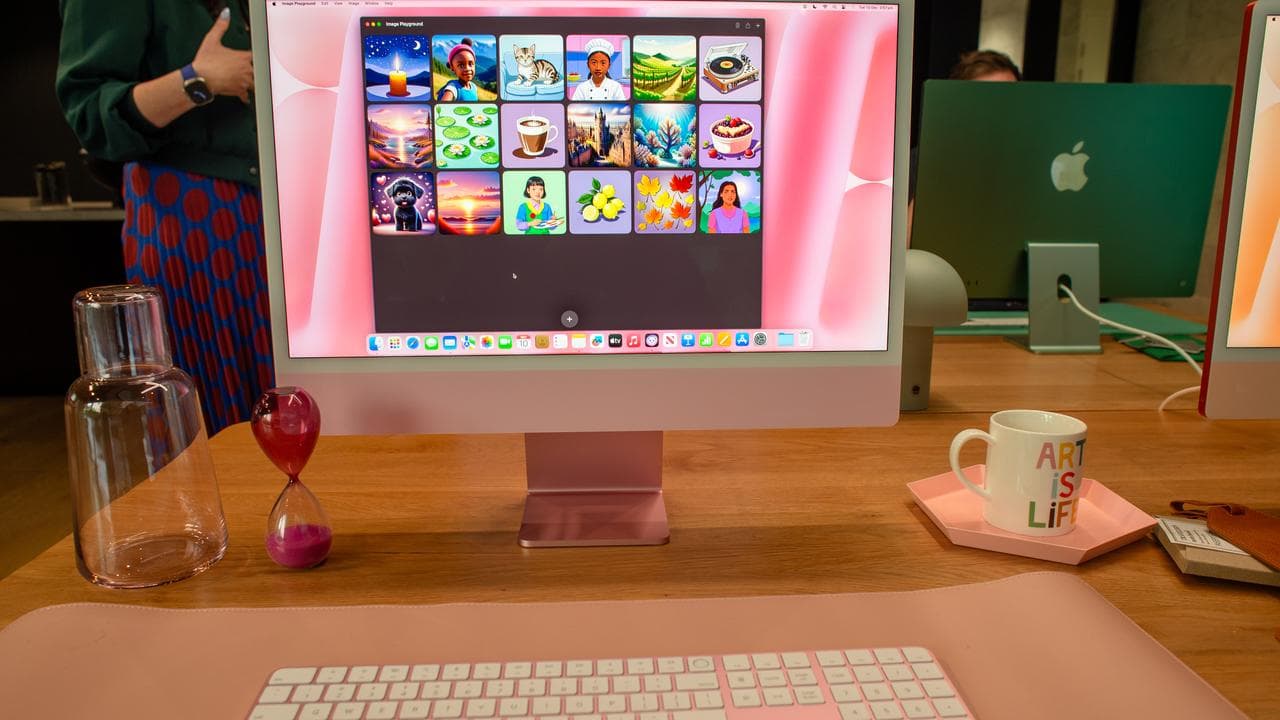 A computer shows an AI app