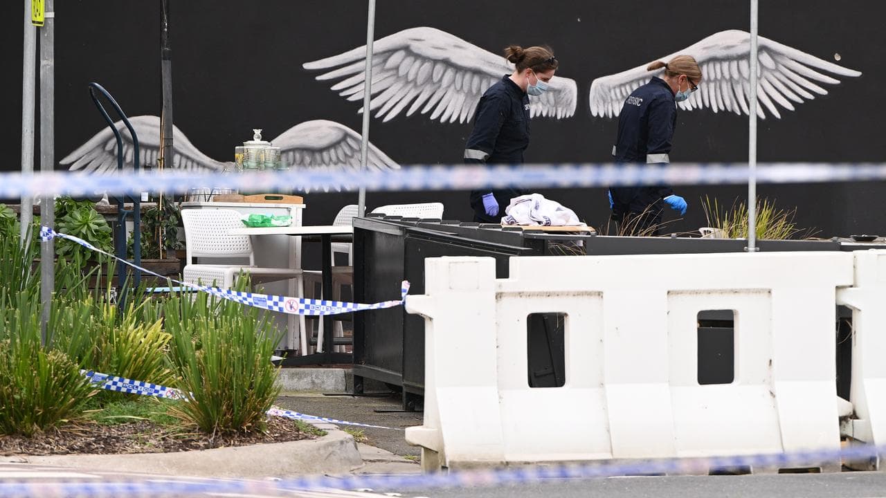 Police at the homicide scene (file)