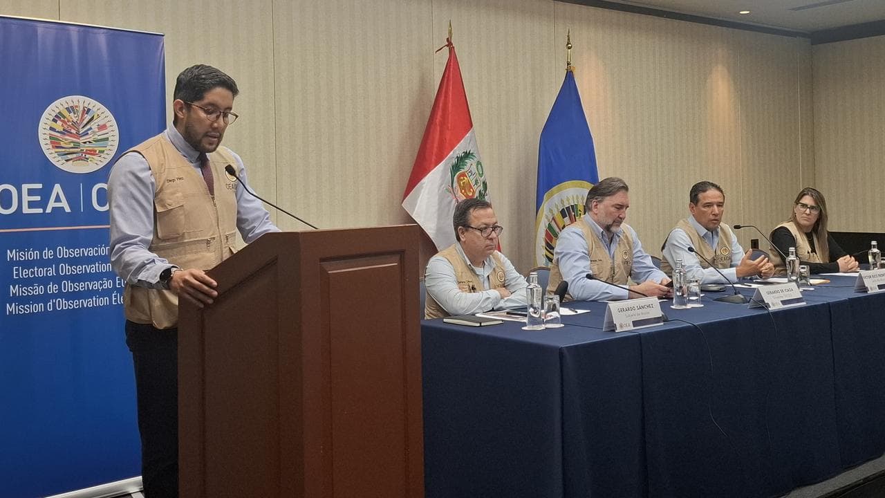 Members of the electoral observation mission in Peru
