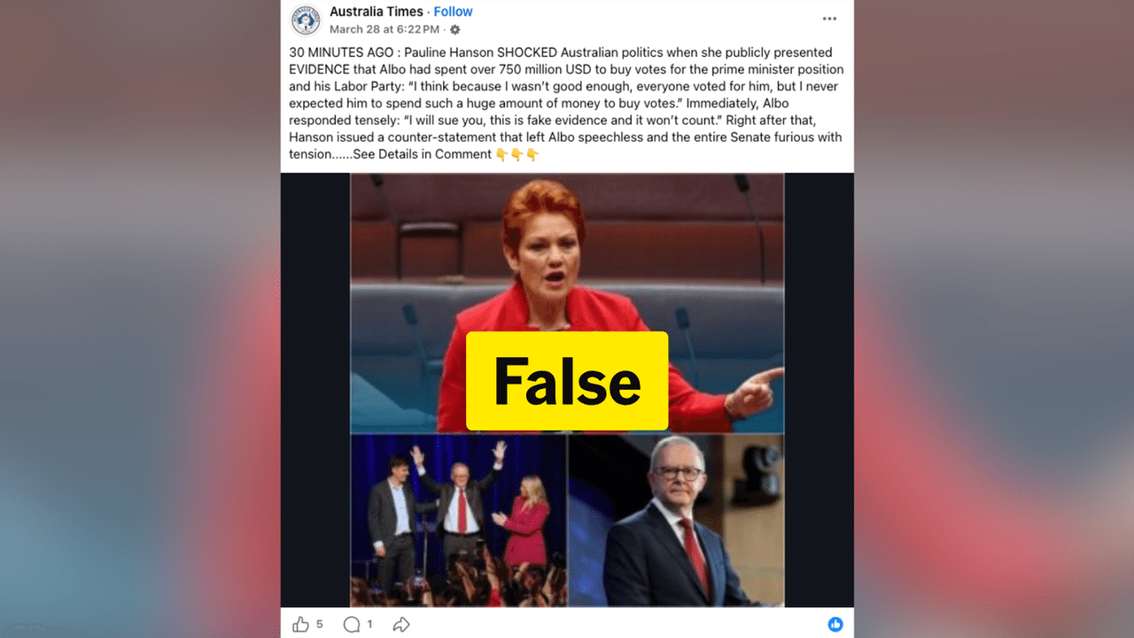 A screenshot of a Facebook post.