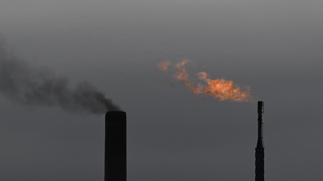 Gas is burnt off at BlueScope Steelworks