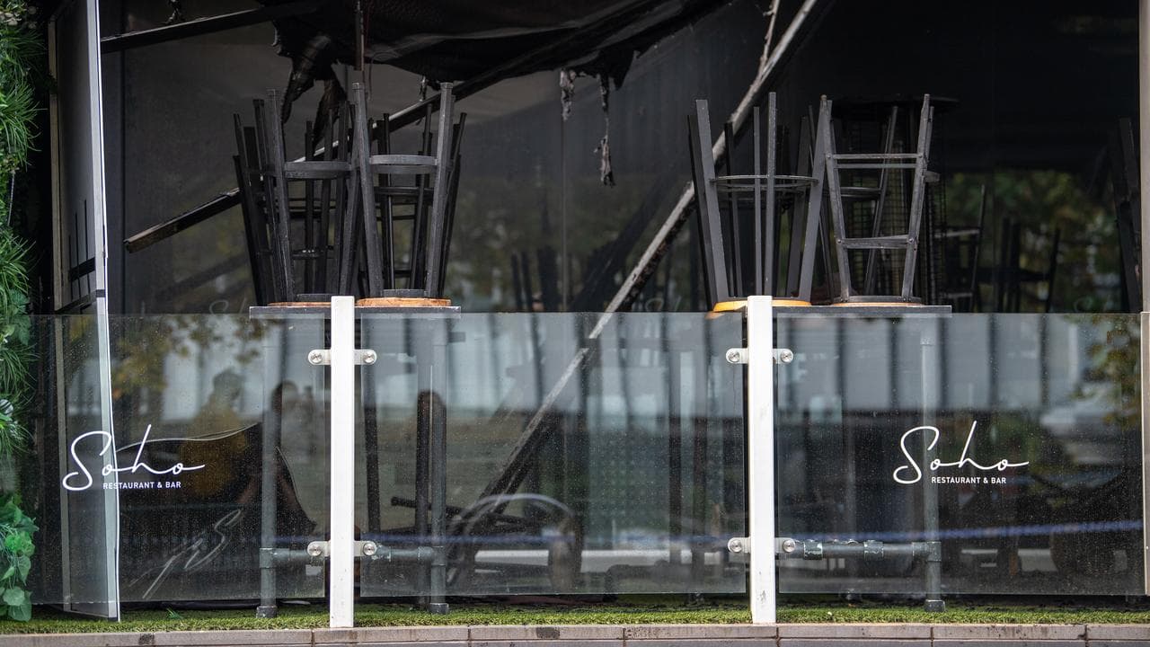 Fire damage at Soho Restaurant and Bar in Melbourne