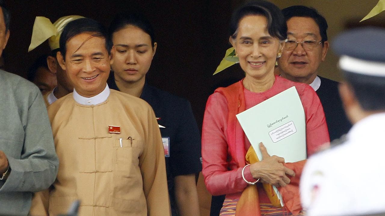 Win Myint and Aung San Suu ​Kyi