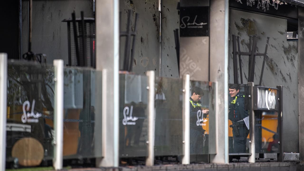 Fire damage is seen at Soho Restaurant and Bar in Melbourne,