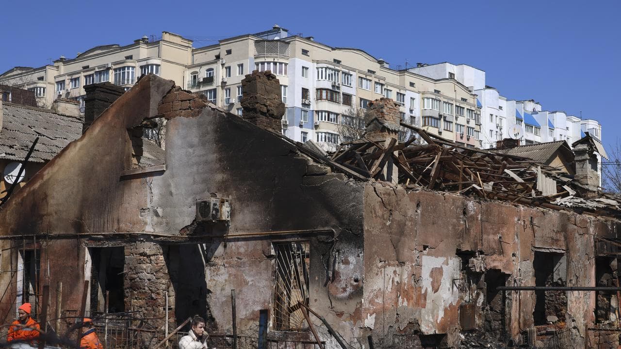 Aftermath of Russian shelling in Odesa