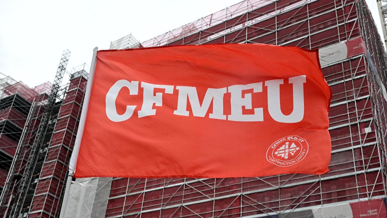 A CFMEU flag (file image)