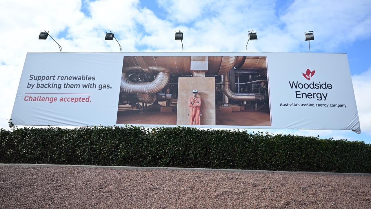 A Woodside Energy advertising billboard (file image)