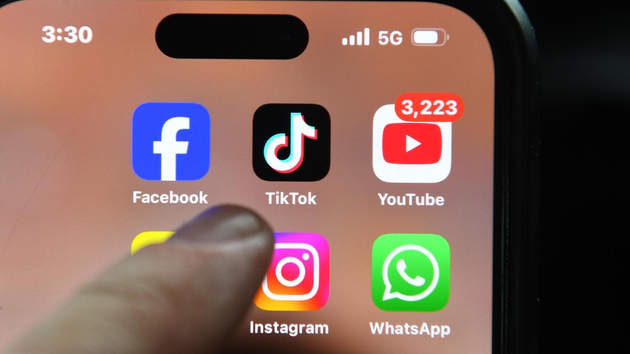 Social media apps on a phone (file image)