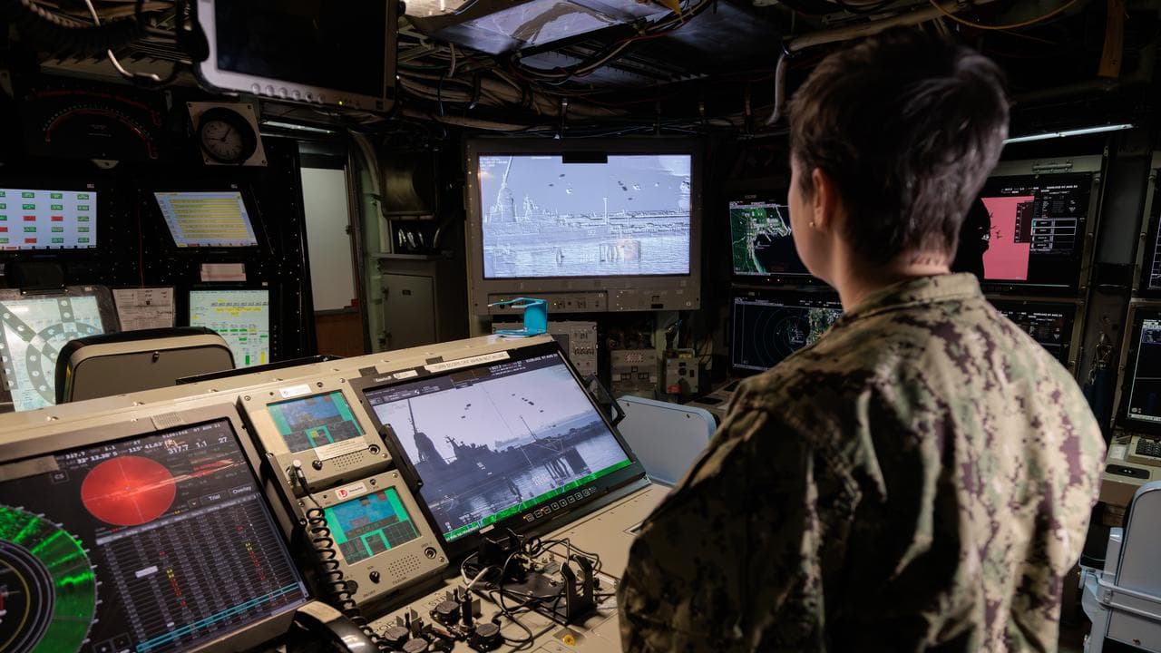 A Virginia-class nuclear-powered attack submarine