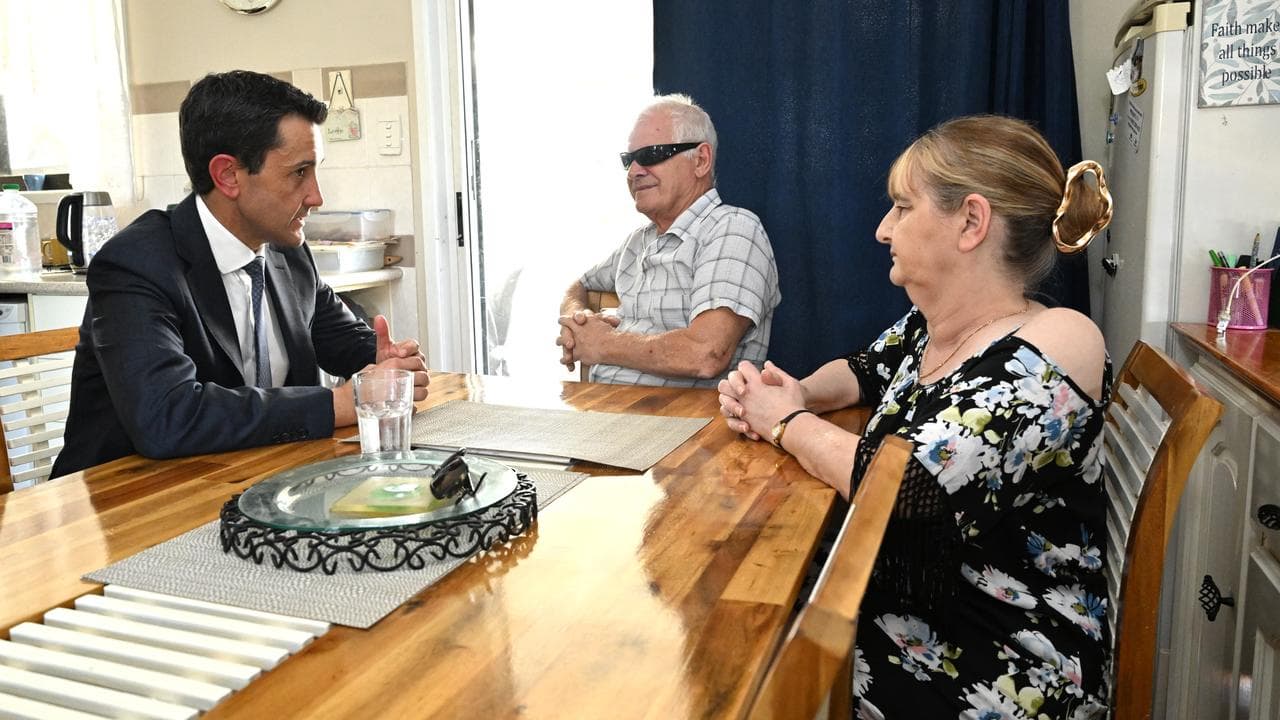 Queensland Premier David Crisafulli and Vyleen white's family