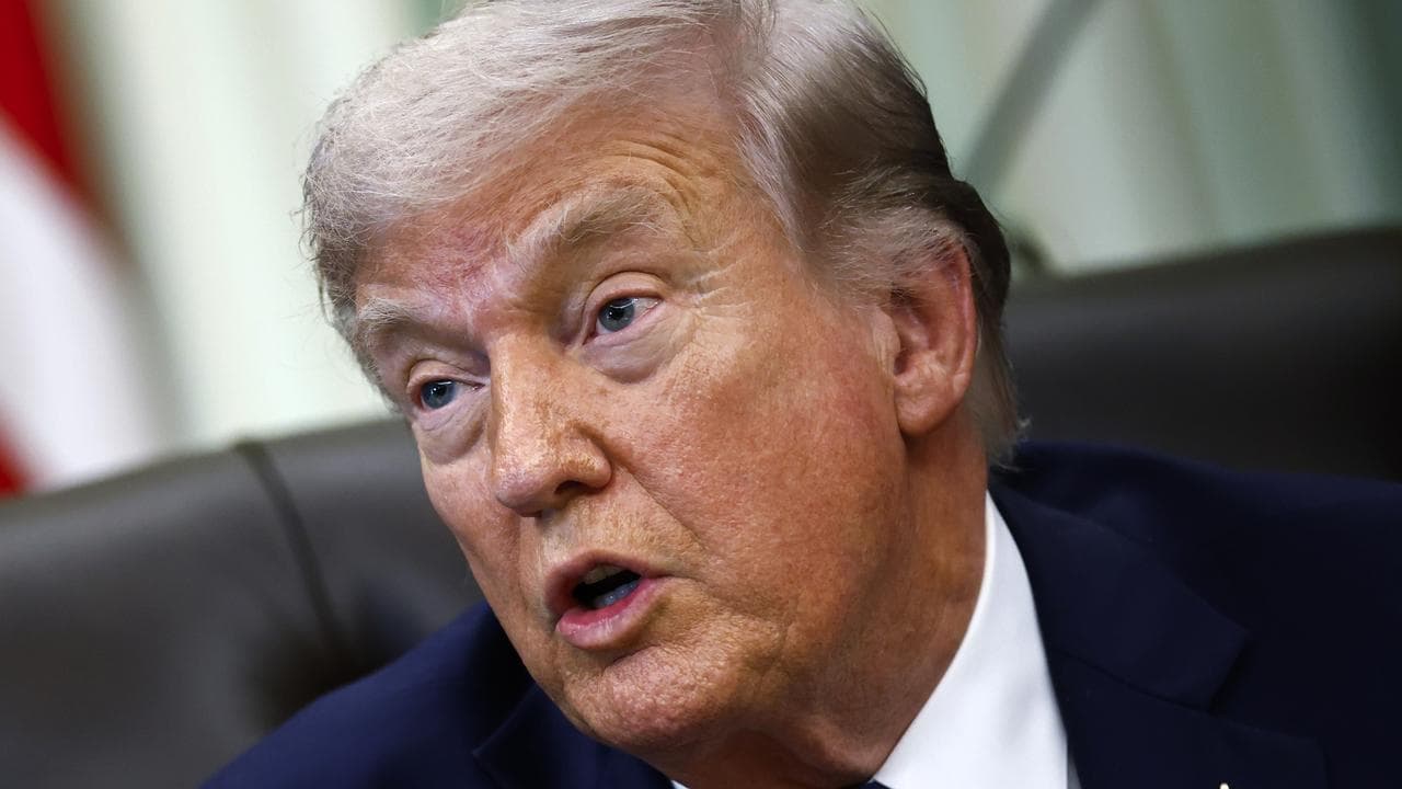 US President Donald Trump speaks to the media in the Oval Office