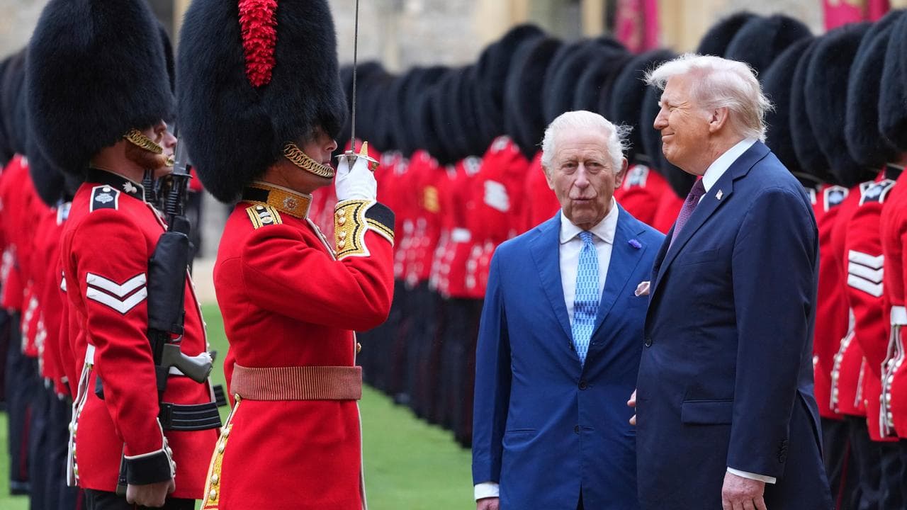 President Donald Trump and King Charles III in England in 2025 