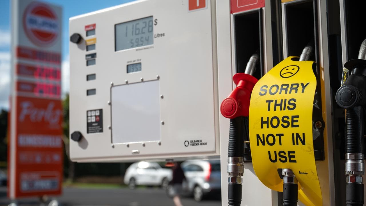 A service station with no unleaded fuel in Melbourne