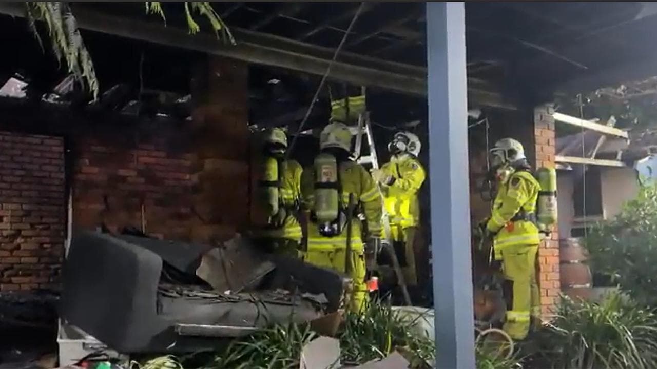RFS firefighters work to extinguish the blaze