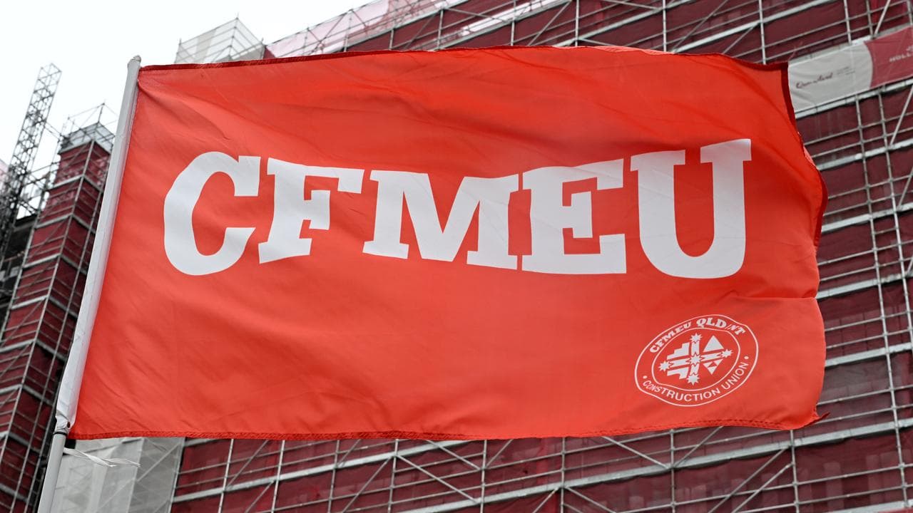 A CFMEU flag (file image)
