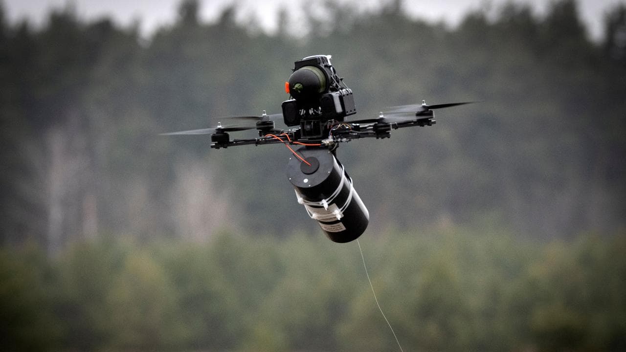 A Ukrainian made FPV fibre optic drone