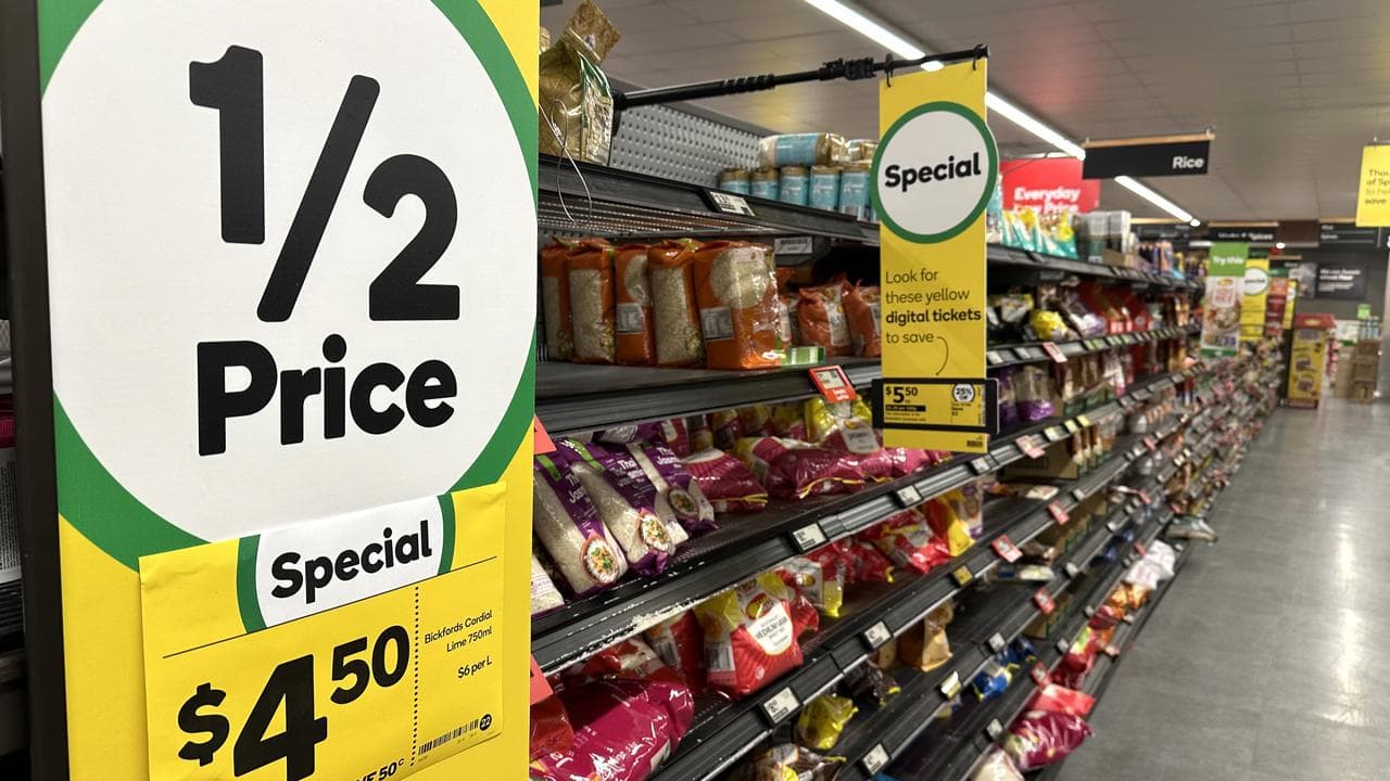 A grocery aisle at Woolworths (file image)
