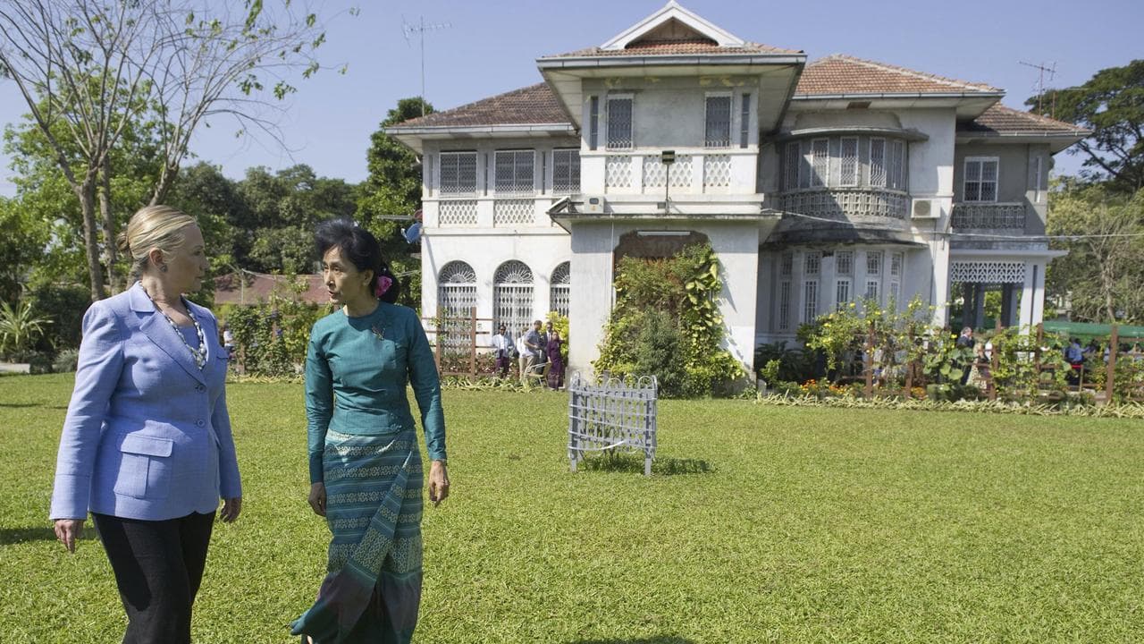 US secretary of state Hillary Rodham Clinton and Aung San Suu Kyi