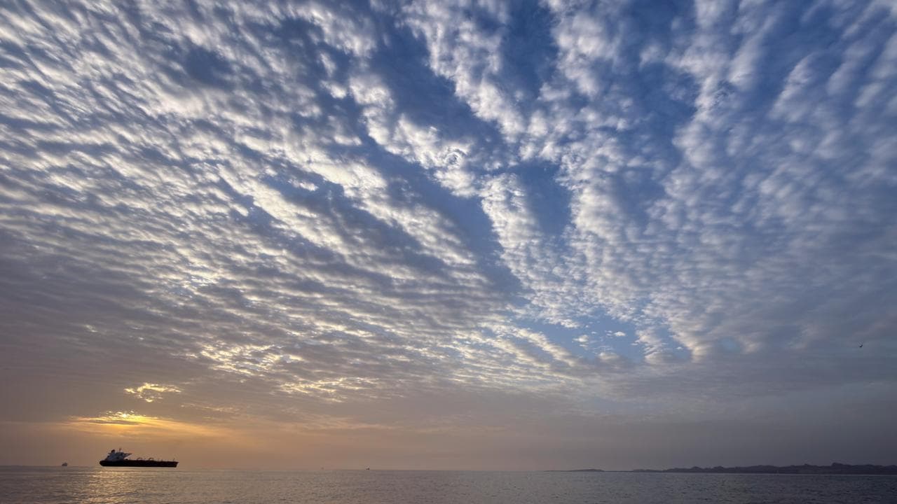 A tanker anchored in the Strait of Hormuz