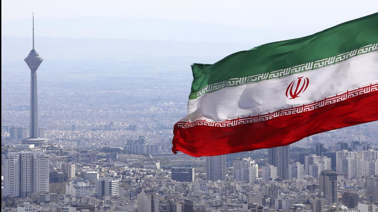 Iran's flag over Tehran