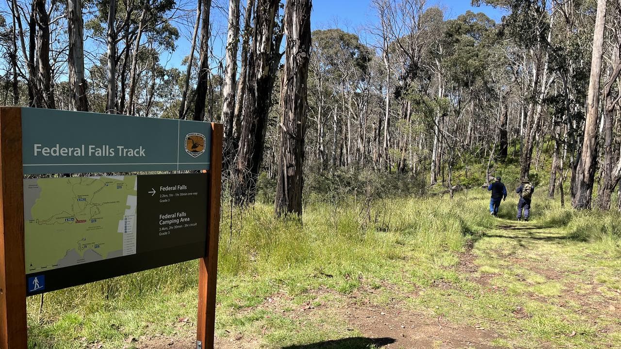 Police walk the Federal Falls track in the search (file)