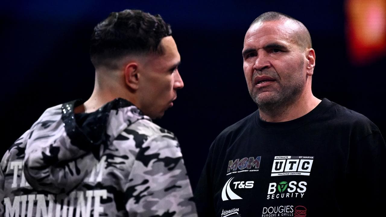 Anthony Mundine (right) with son Rahim Mundine