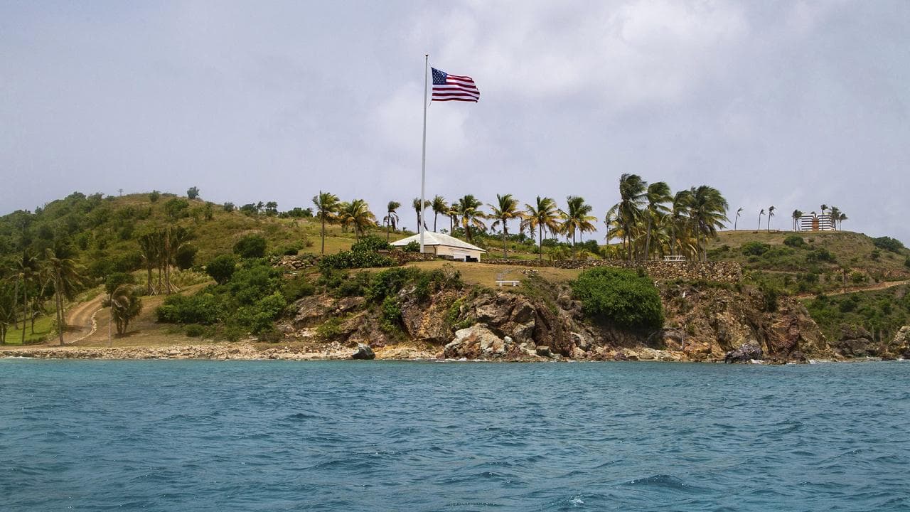 A view of Little St James Island, a property owned by Jeffrey Epstein