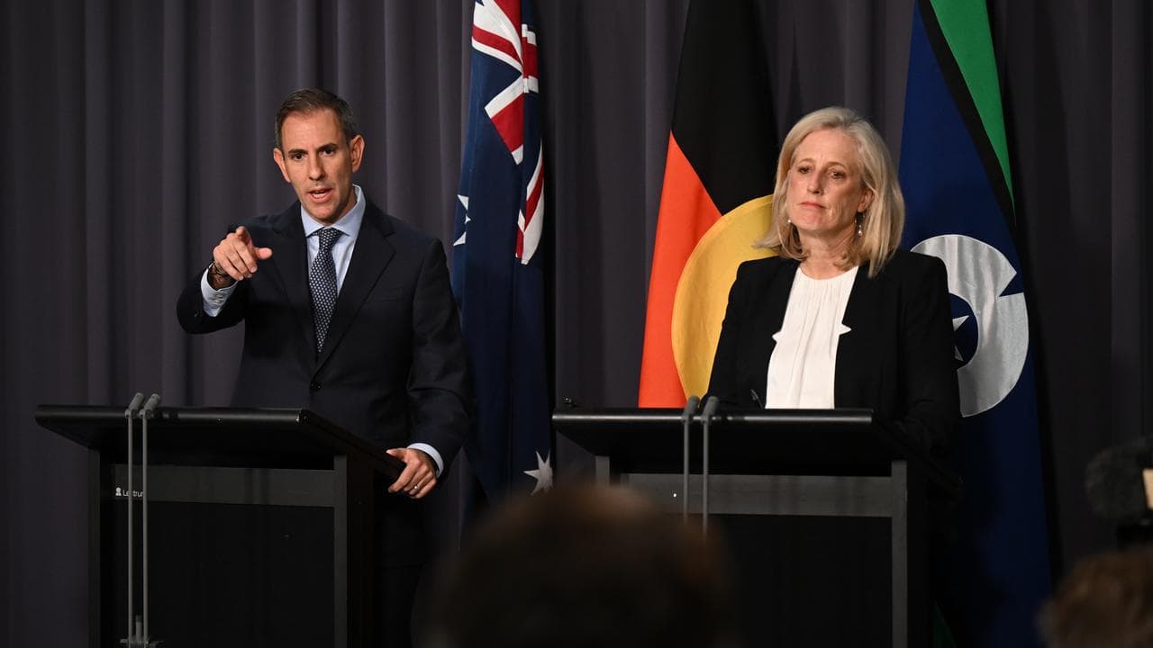 Treasurer Jim Chalmers and Finance Minister Katy Gallagher