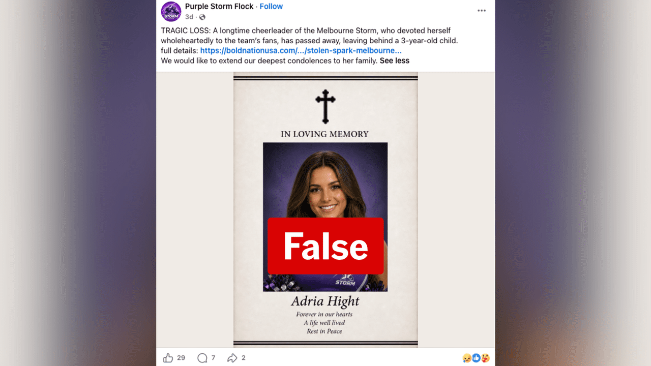 A screenshot of a Facebook post.