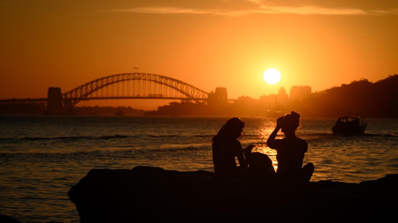 People in SYdney watching sunset