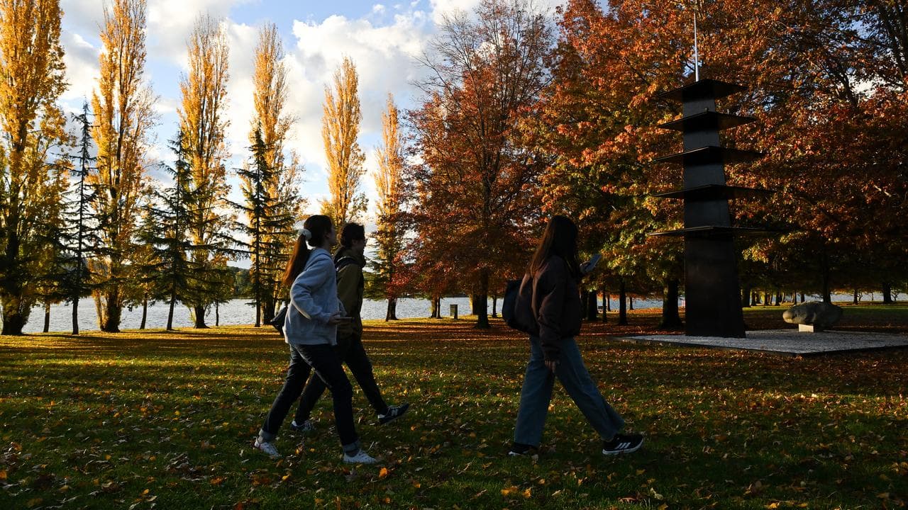 People walking in Canberra park