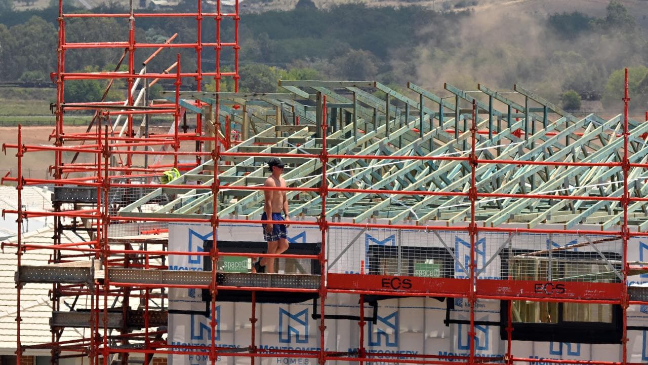 New houses being built at a housing estate