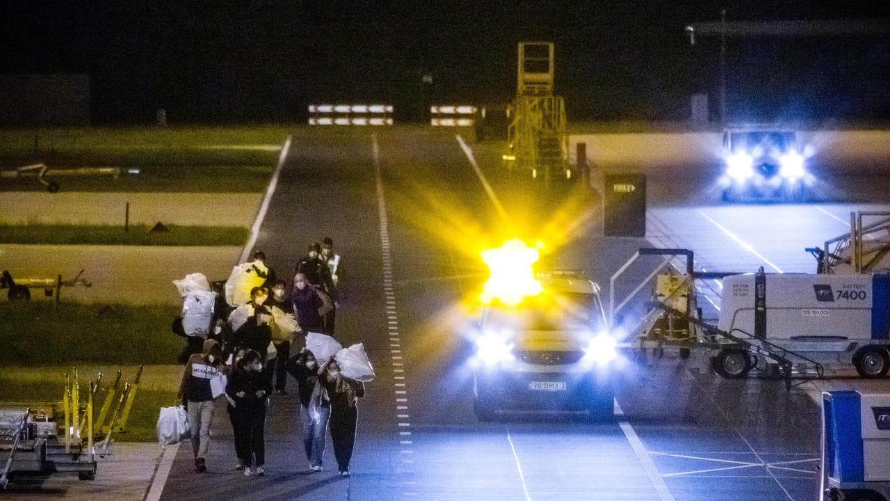Passengers on an evacuation flight from Tenerife