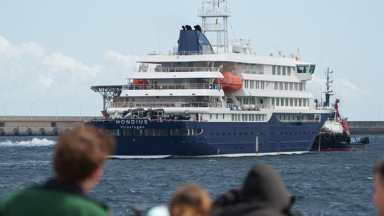 MV Hondius cruise ship anchored in Tenerife, Spain
