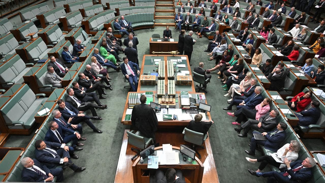 Politicians vote on the referendum for the Voice to Parliament.