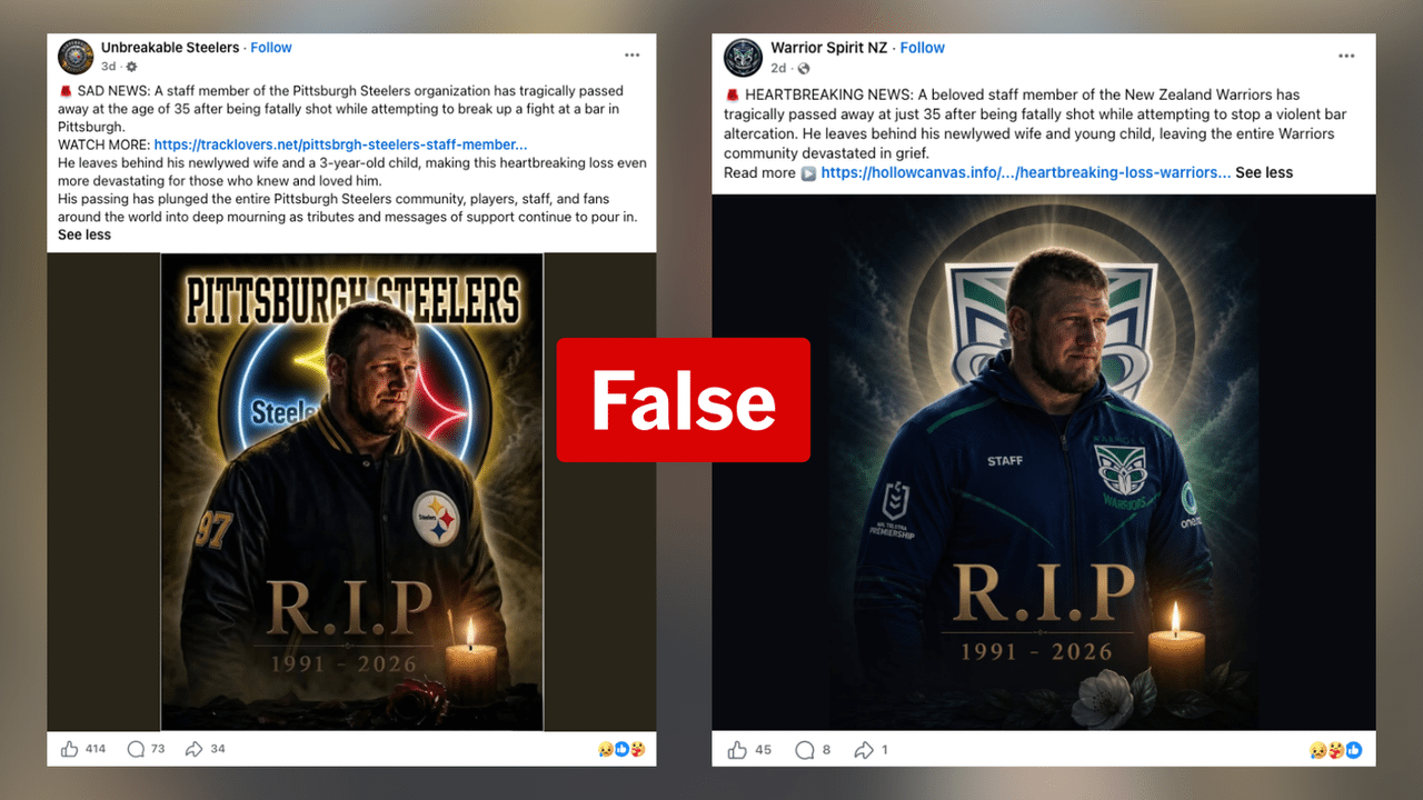A screenshot of two Facebook posts.