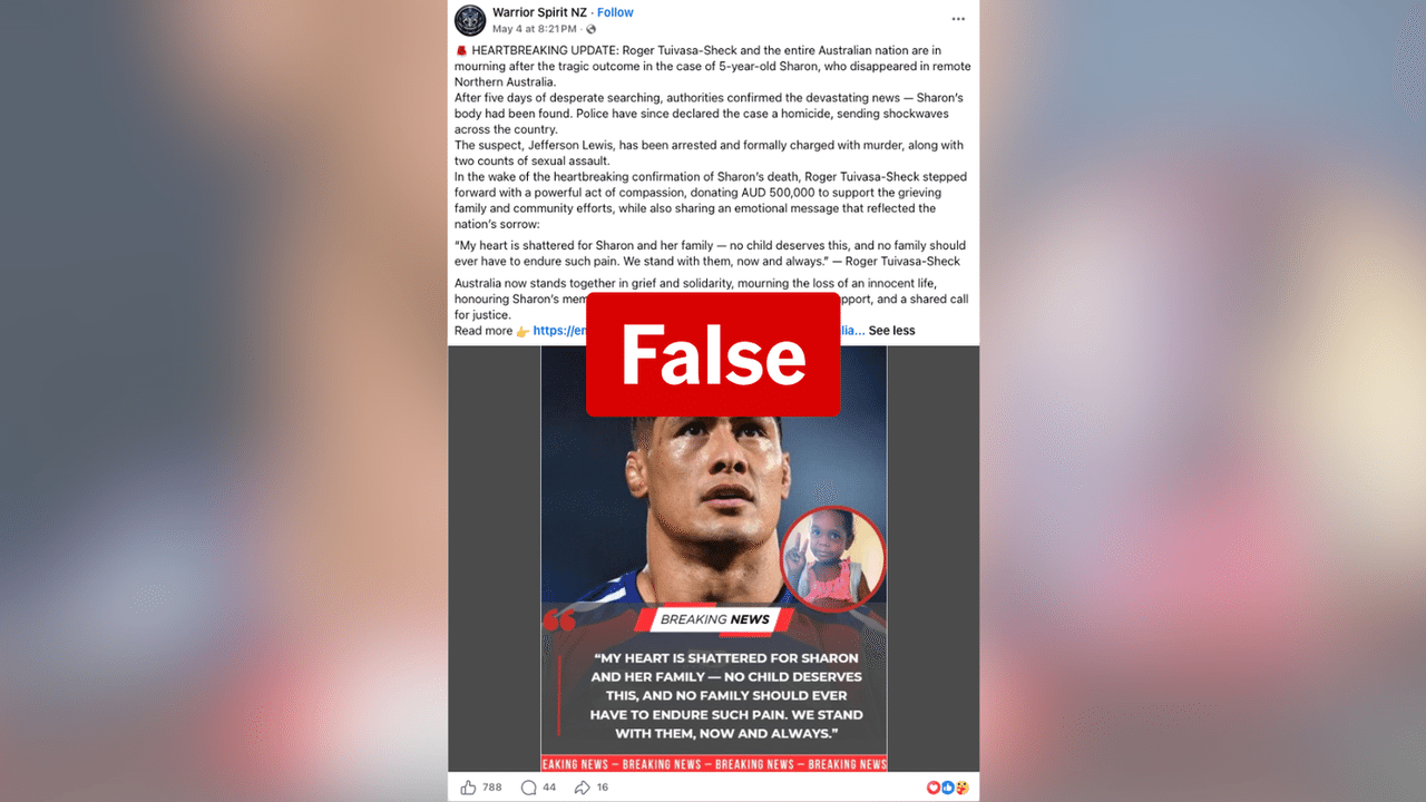 A screenshot of a Facebook post.