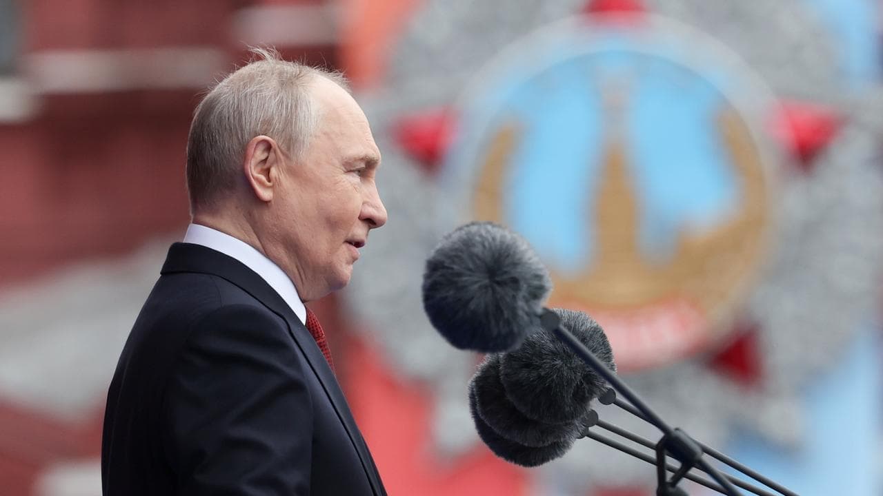 Russian President Vladimir Putin speaks at Victory Day celebrations