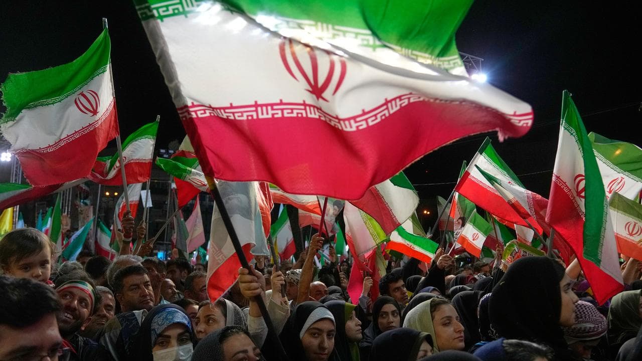 A pro-government gathering in Tehran, Iran