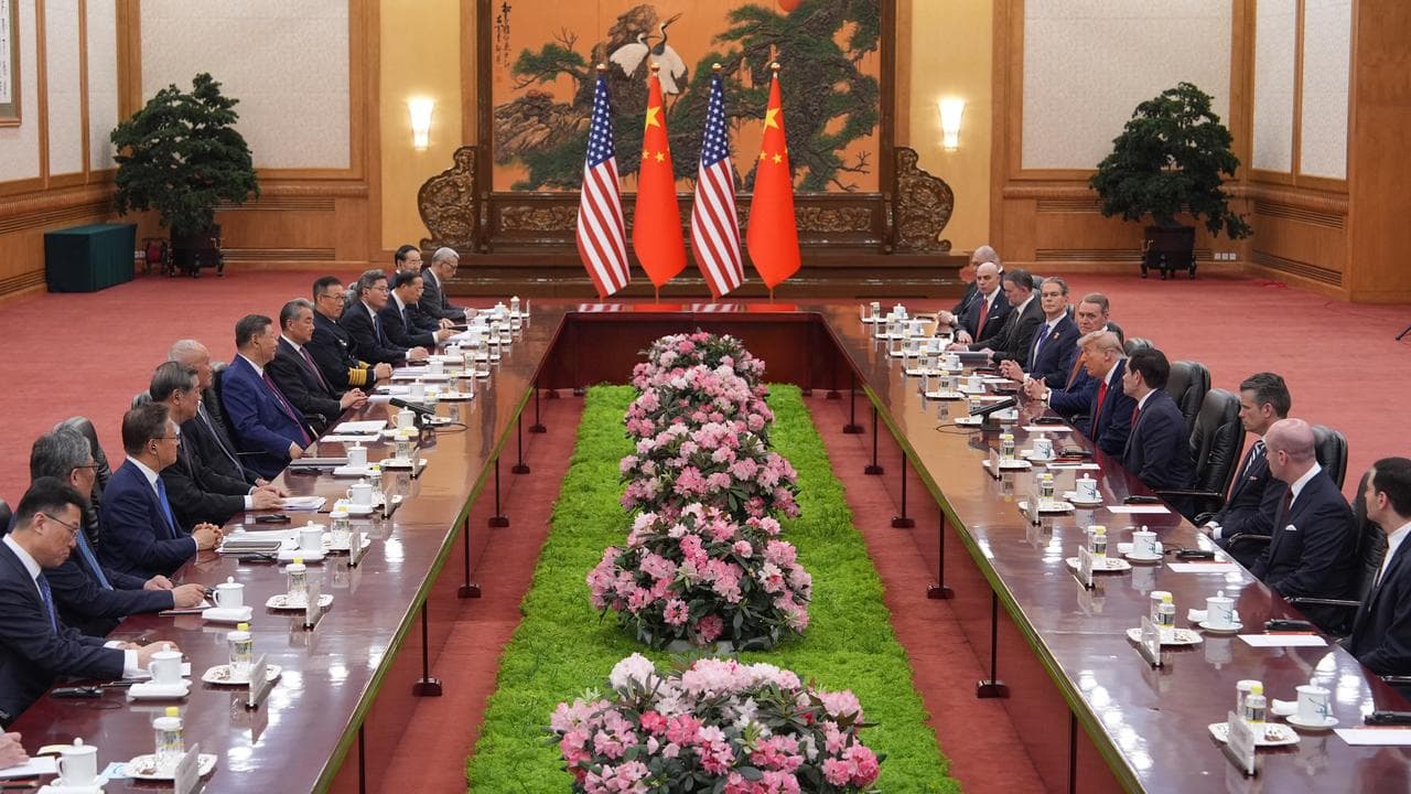President Donald Trump meets with China's President Xi Jinping